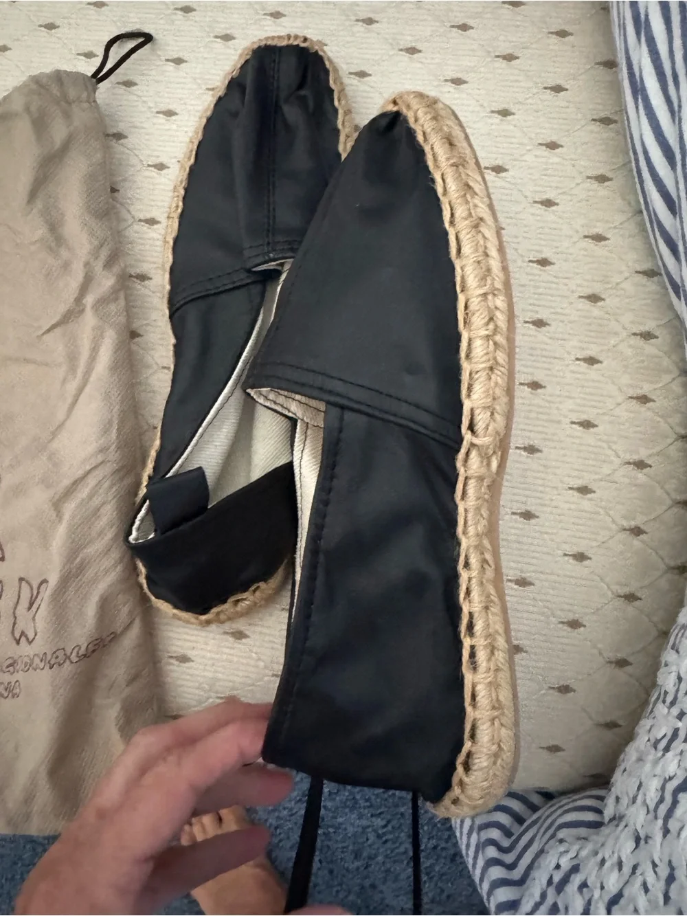 Black Espadrille Slip-On Shoes